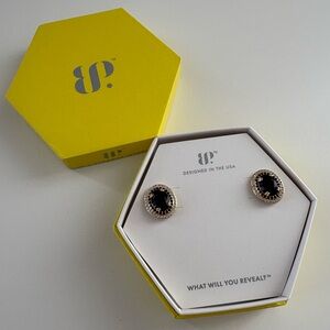 Bomb Party So Right For Me Earrings RBP9085 Black Onyx CZ Gold Plating